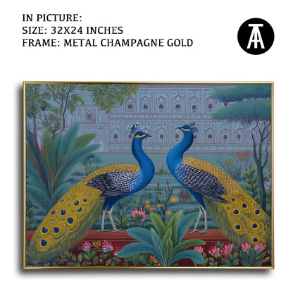 Artwork in Light Brown Frame