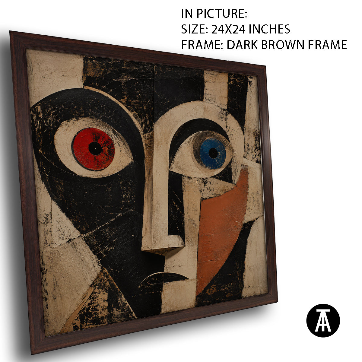 Artwork in Dark Brown Frame