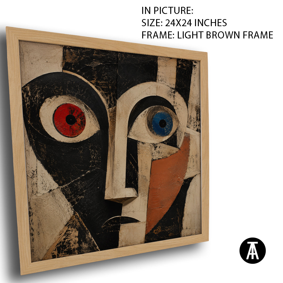 Artwork in Light Brown Frame