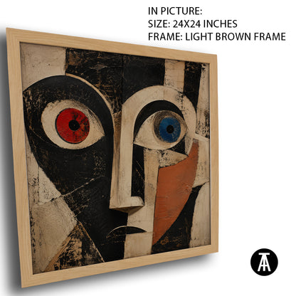 Artwork in Light Brown Frame