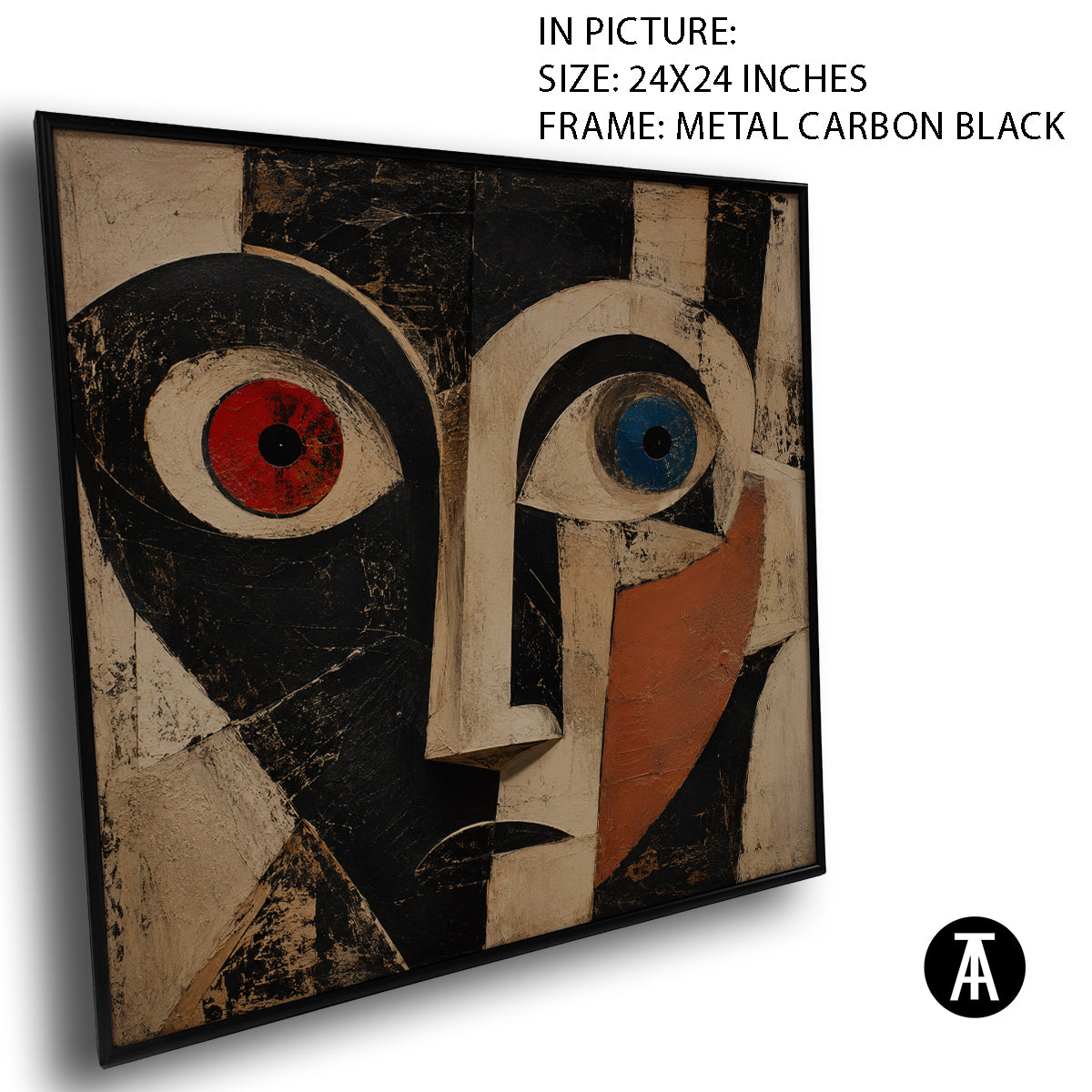 Artwork in Carbon Black Metal Frame