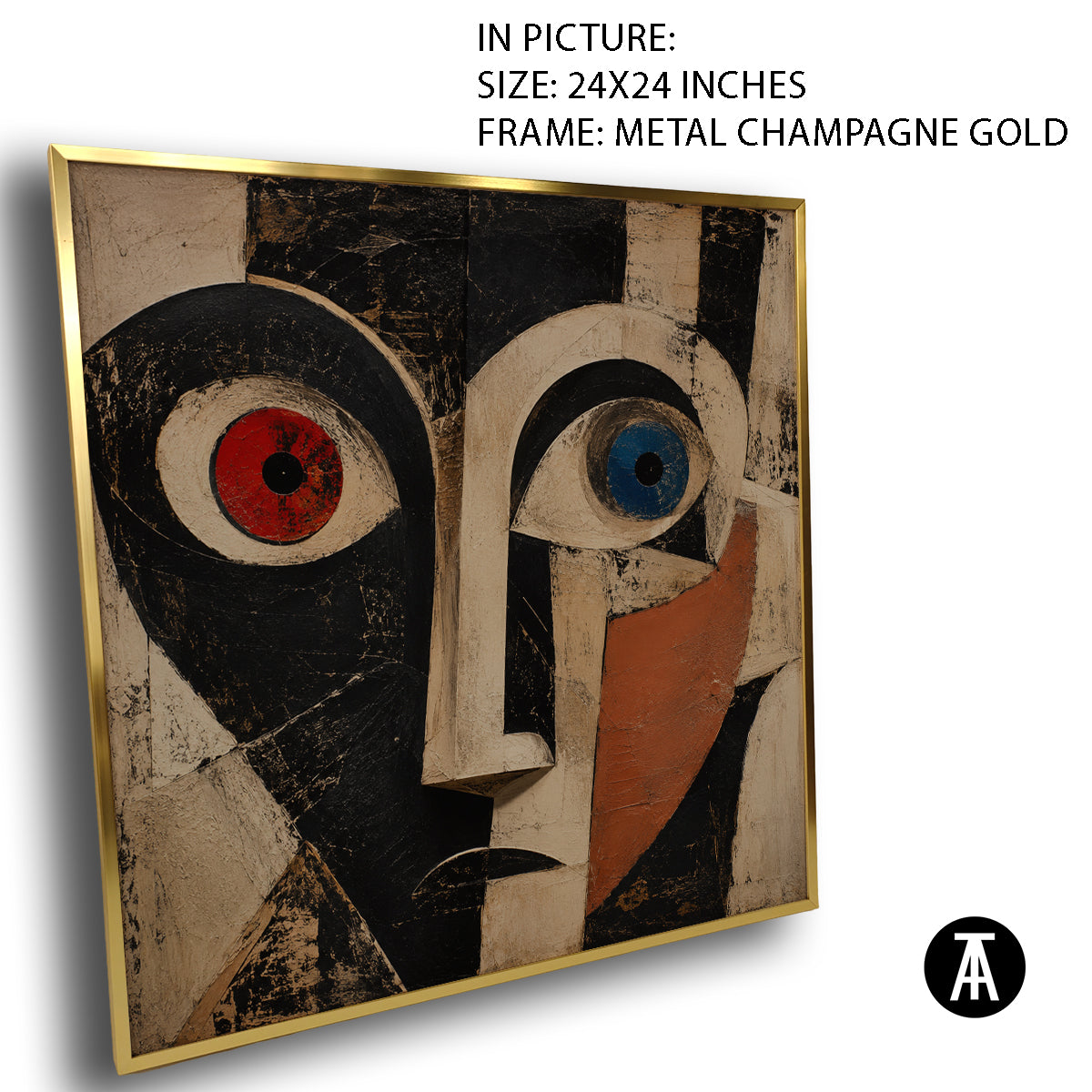 Artwork in Metal Champagne Gold Frame