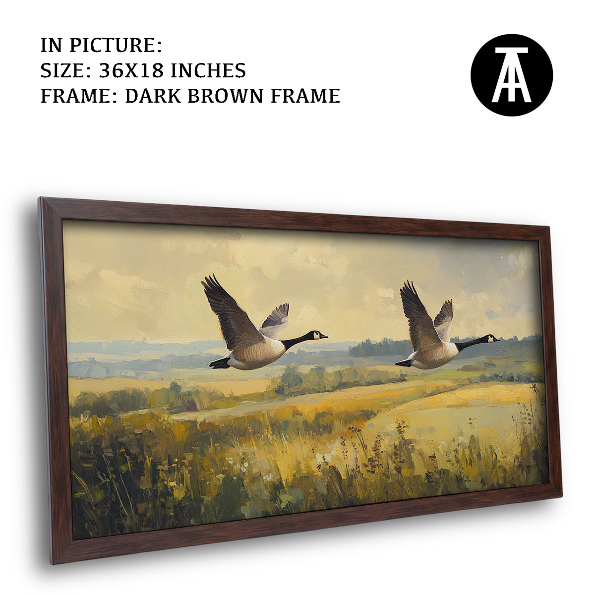 Artwork in Dark Brown Frame
