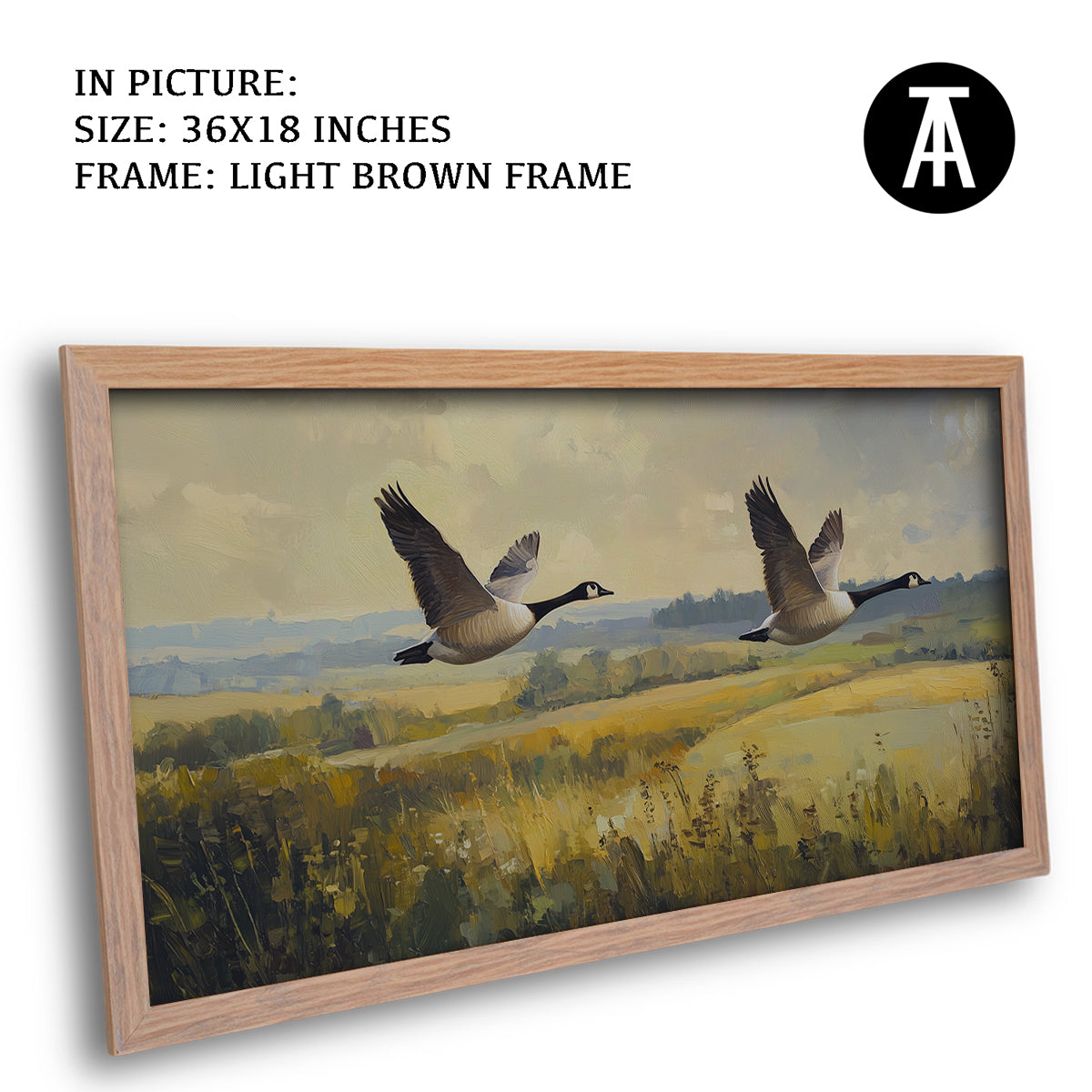 Artwork in Light Brown Frame