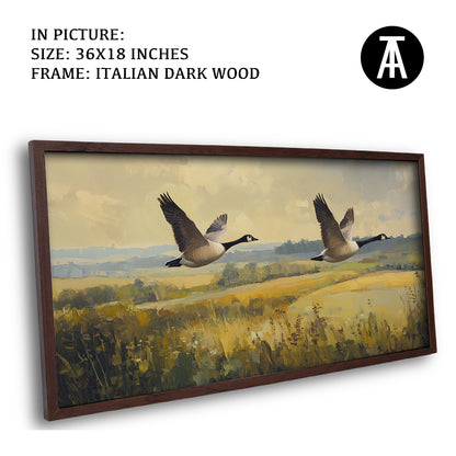 Artwork in Dark Wood Frame