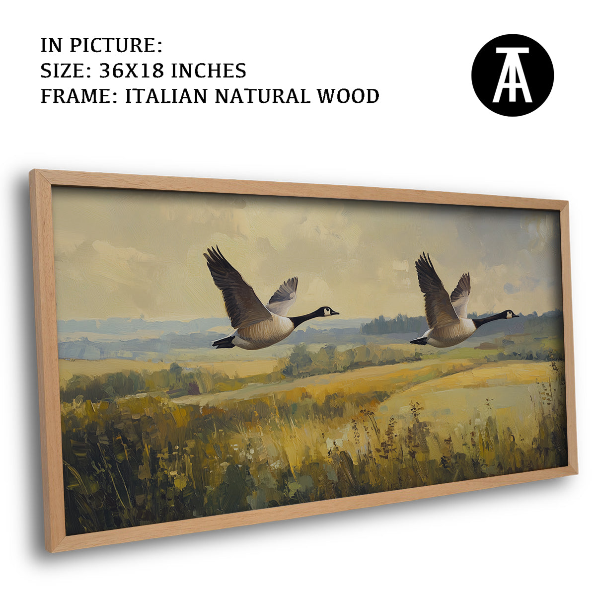 Artwork in Natural Wood Frame