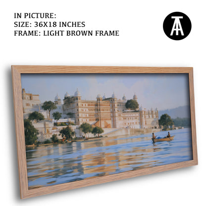 Artwork in Light Brown Frame