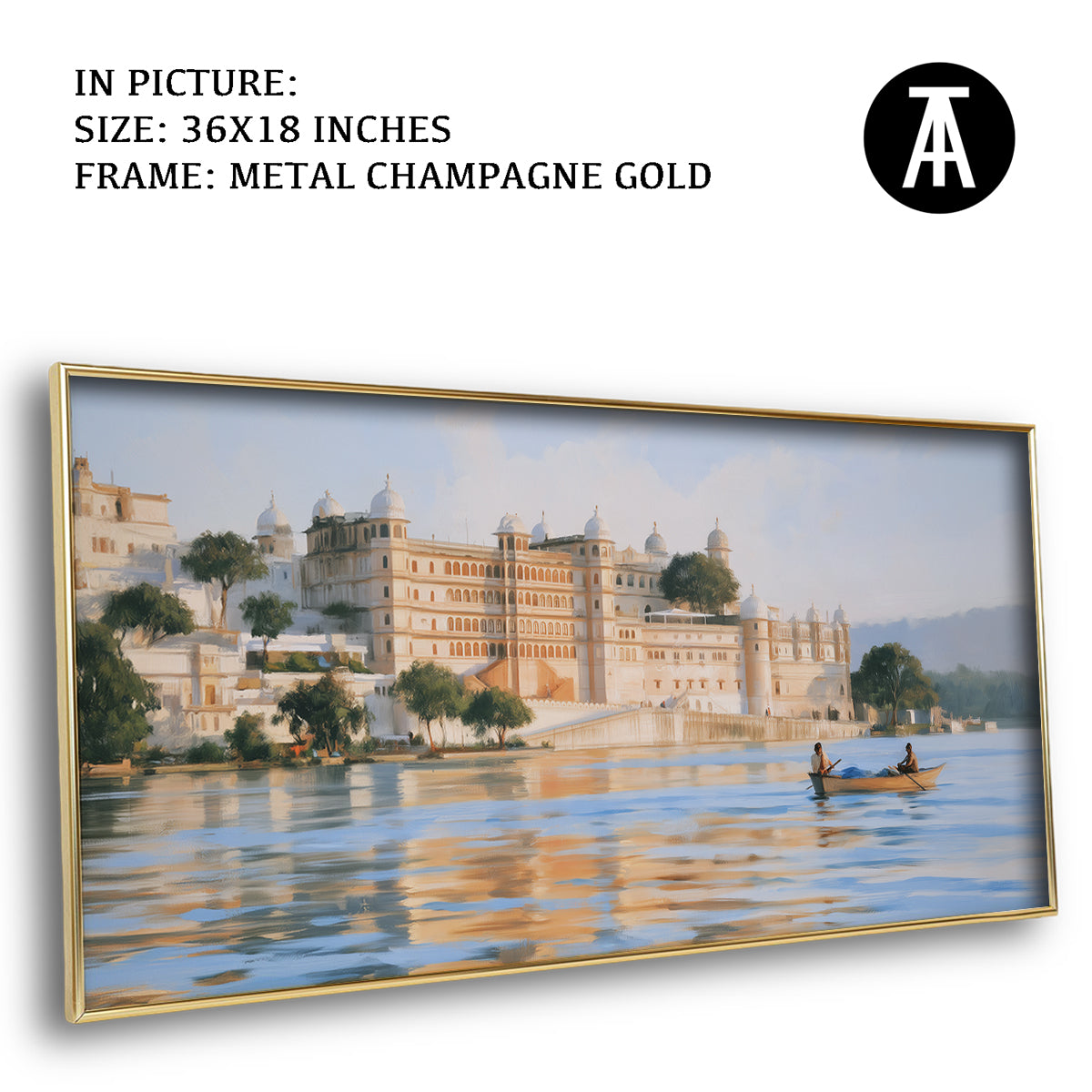 Artwork in Metal Champagne Gold Frame