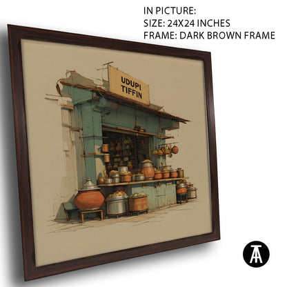 Artwork in Dark Brown Frame