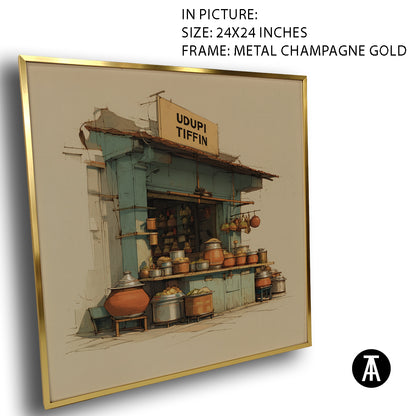 Artwork in Metal Champagne Gold Frame