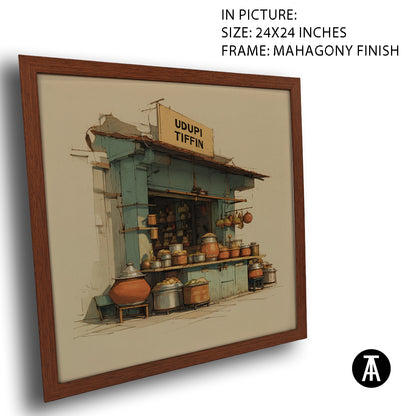Artwork in Mahogany Finish Frame