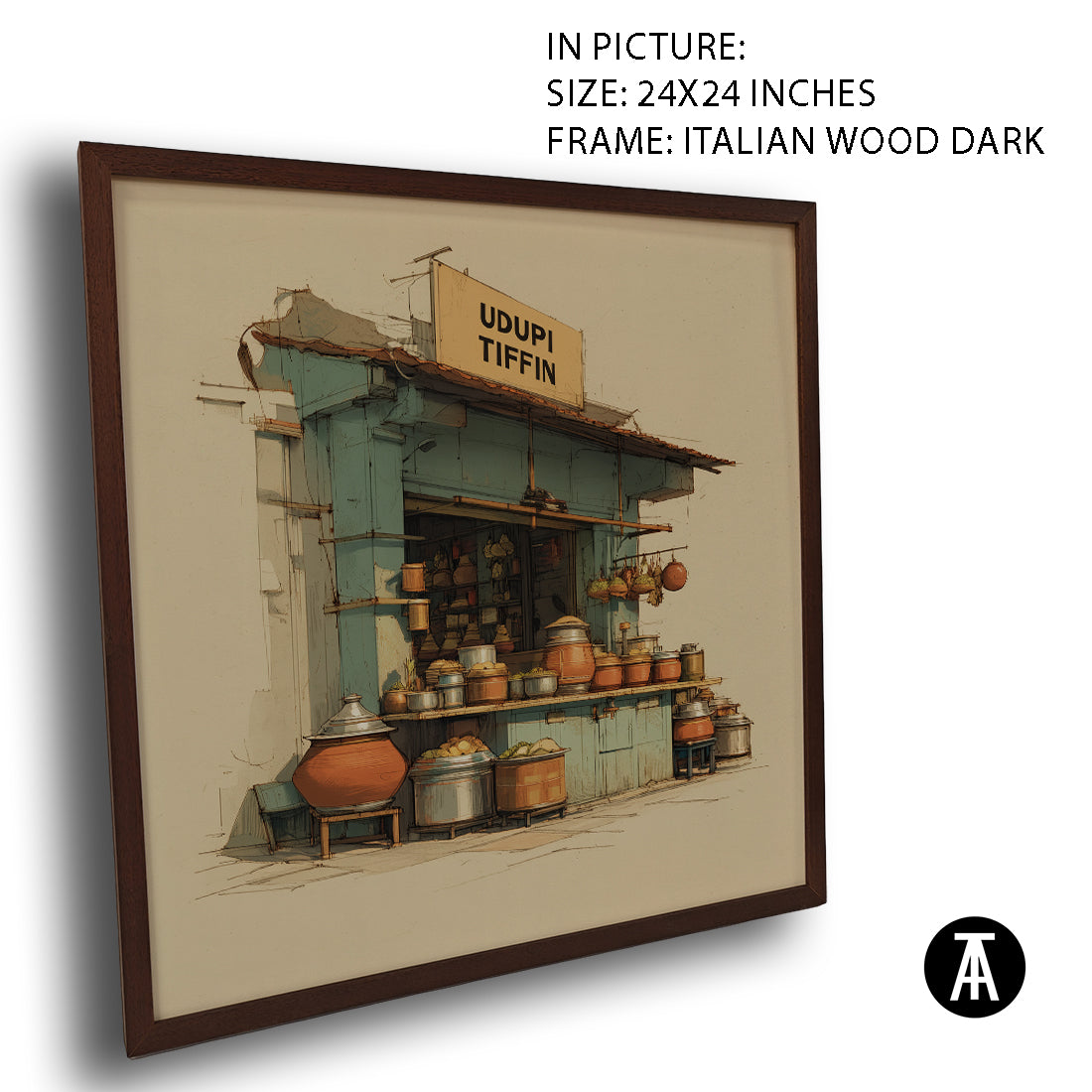 Artwork in Dark Wood Frame