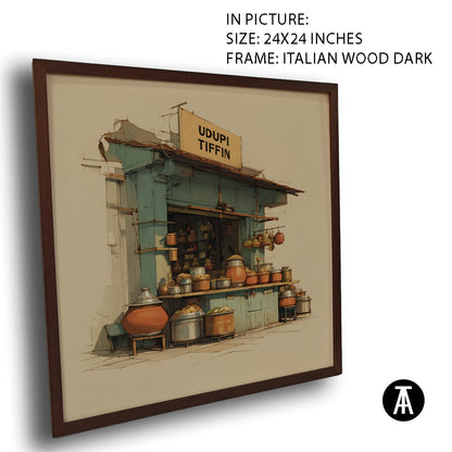 Artwork in Dark Wood Frame