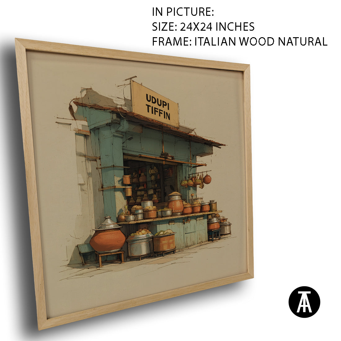 Artwork in Natural Wood Frame