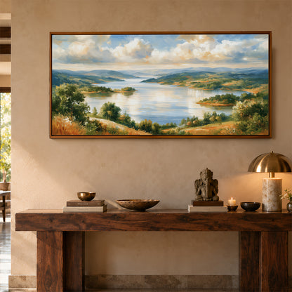 Panoramic Indian Painting in a Lifestyle Setting