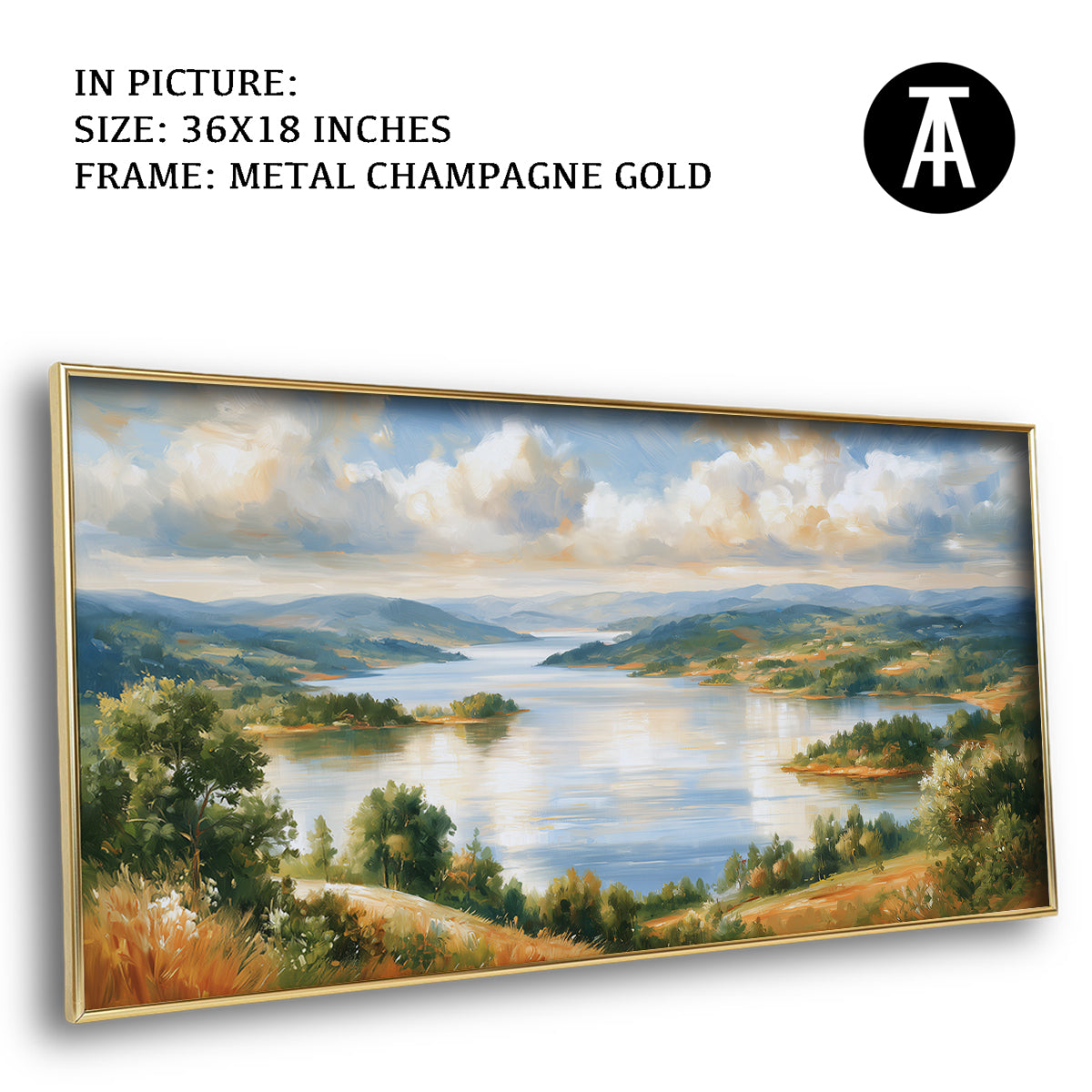 Artwork in Metal Champagne Gold Frame