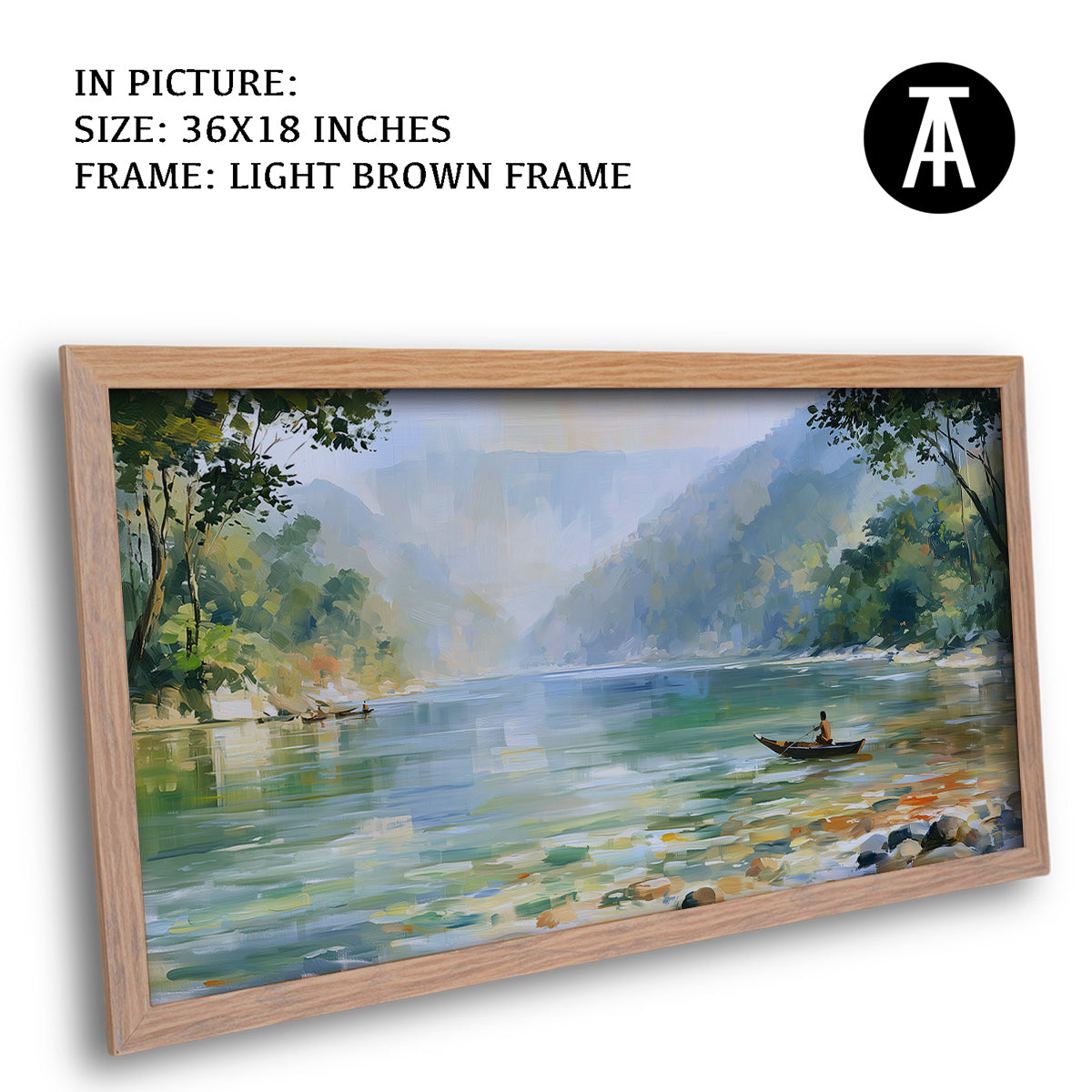 Artwork in Light Brown Frame