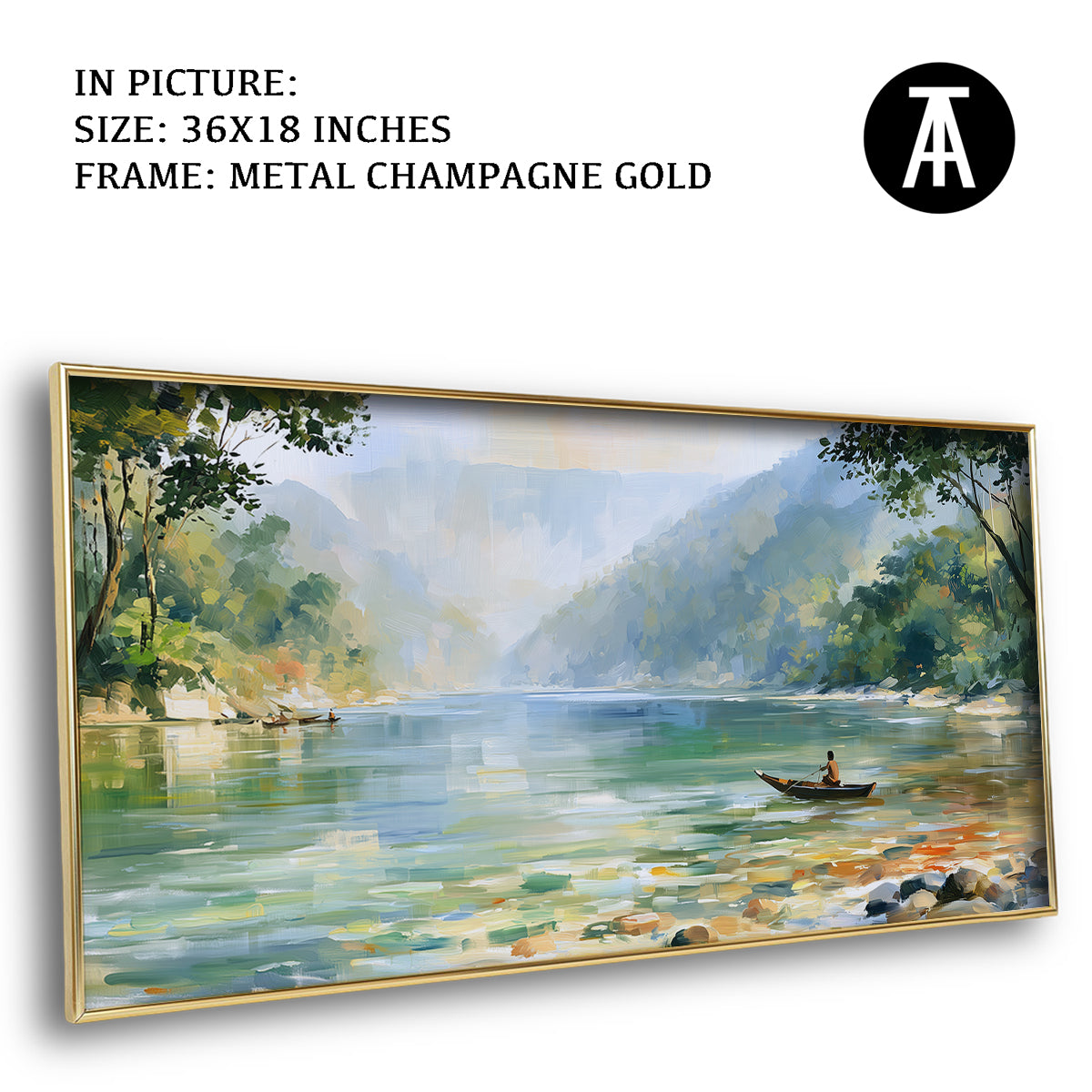 Artwork in Metal Champagne Gold Frame