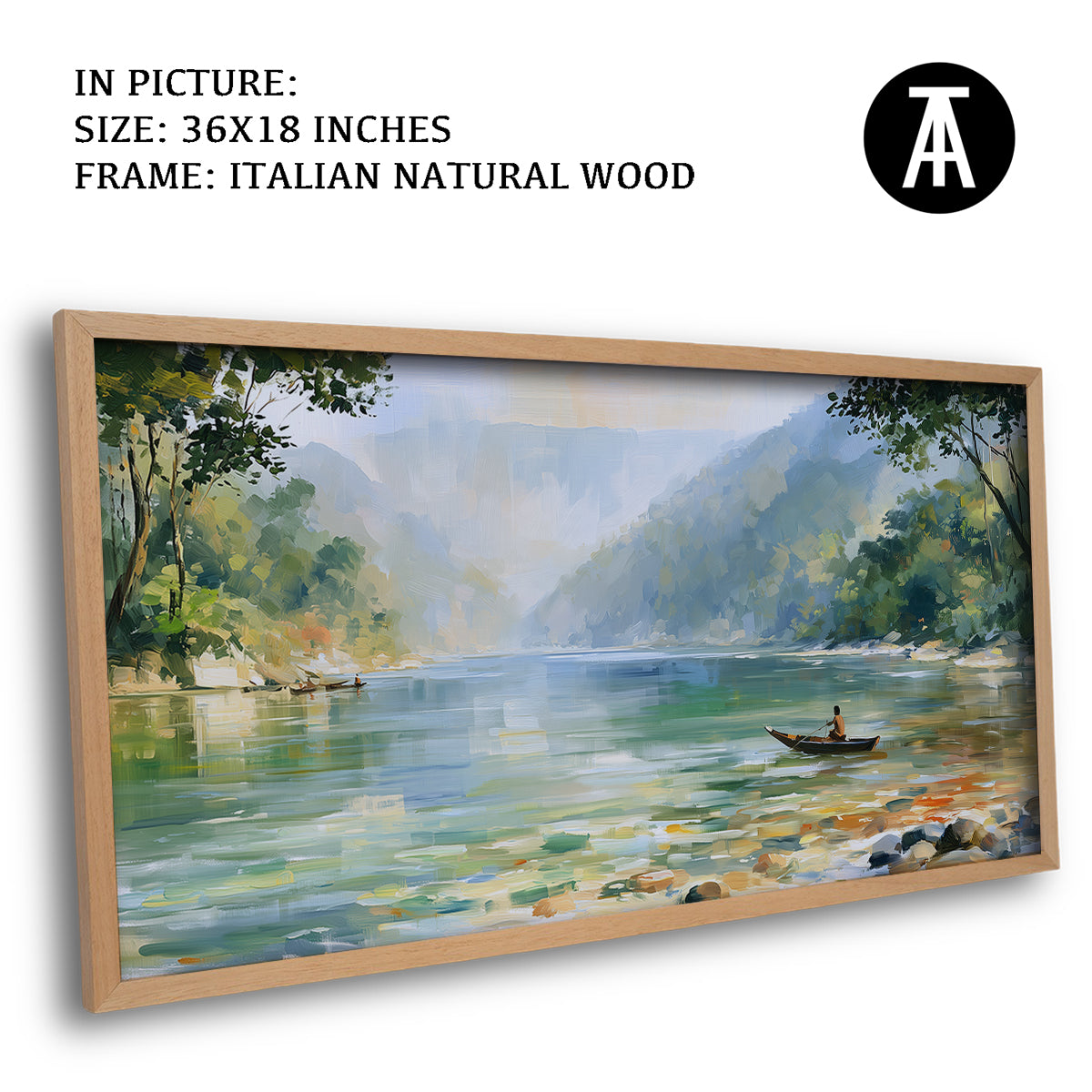 Artwork in Natural Wood Frame