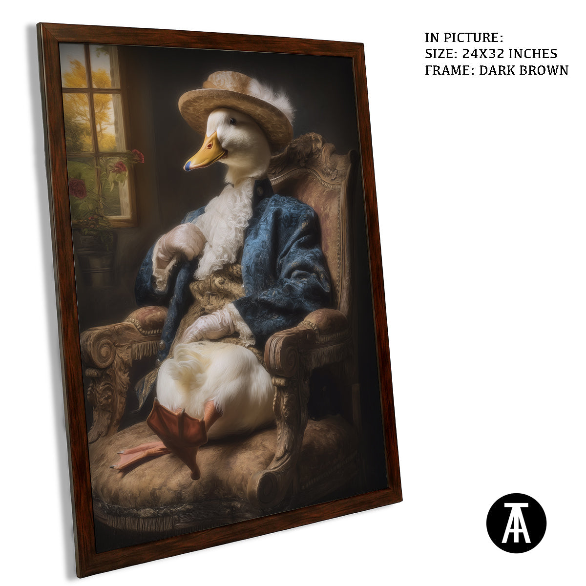 Artwork in Dark Brown Frame