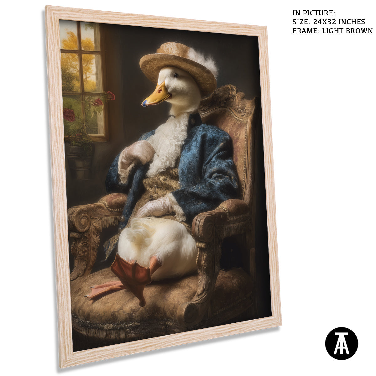 Artwork in Light Brown Frame