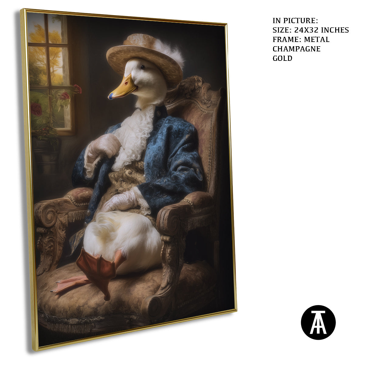 Artwork in Metal Champagne Gold Frame