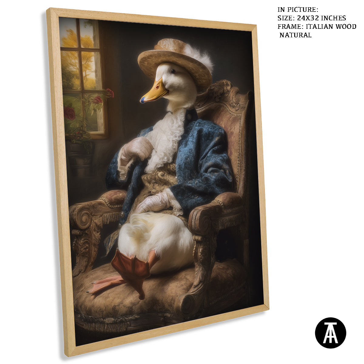 Artwork in Natural Wood Frame