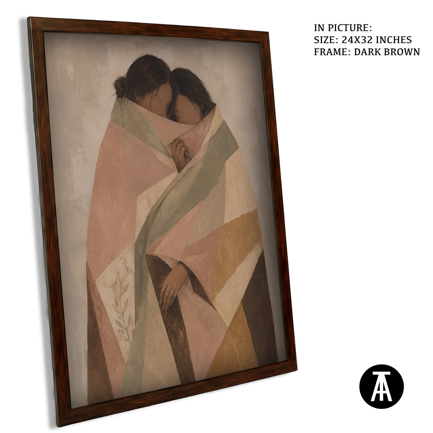 Artwork in Dark Brown Frame