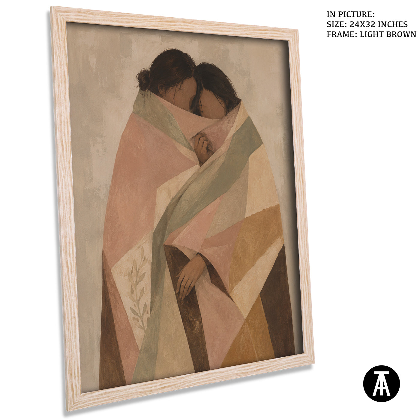 Artwork in Light Brown Frame