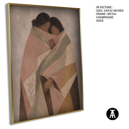 Artwork in Metal Champagne Gold Frame