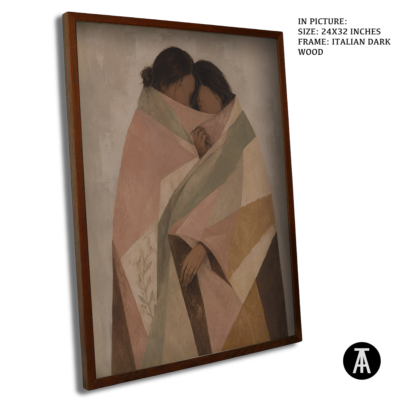 Artwork in Dark Wood Frame