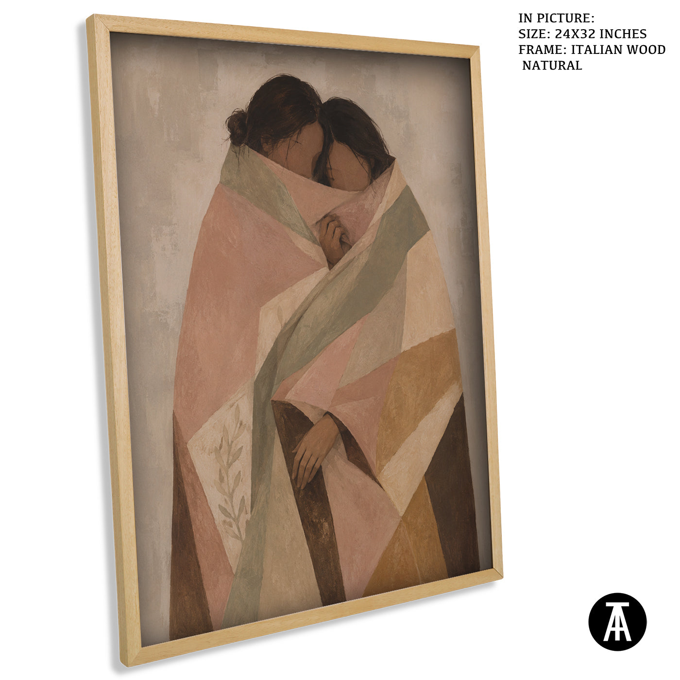 Artwork in Natural Wood Frame