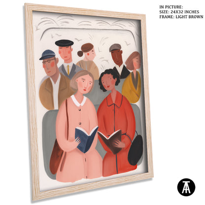 Sample Artwork in Light Brown Frame