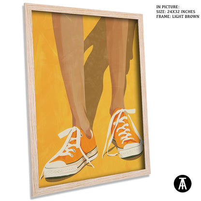 Sample Artwork in Light Brown Frame