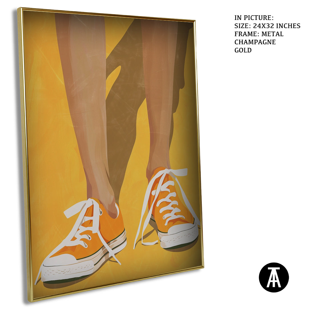 Sample Artwork in Champagne gold Metal Frame