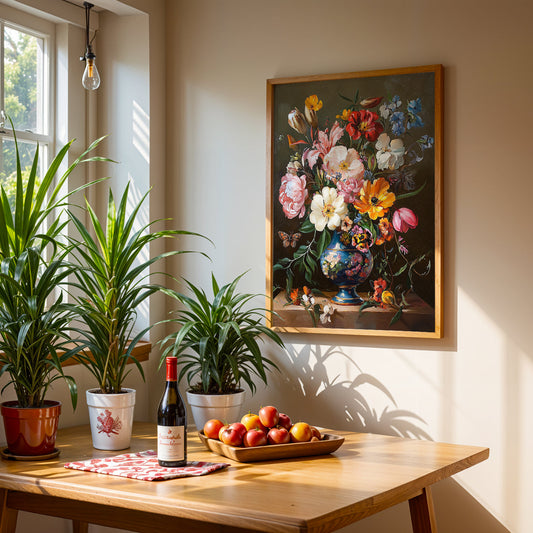 Floral Artwork in a Lifestyle Setting