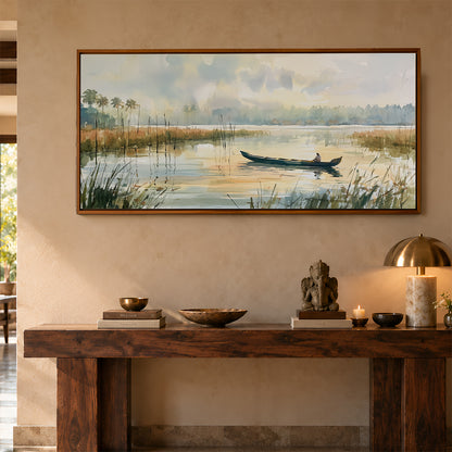 Panoramic Indian Painting in a Lifestyle Setting