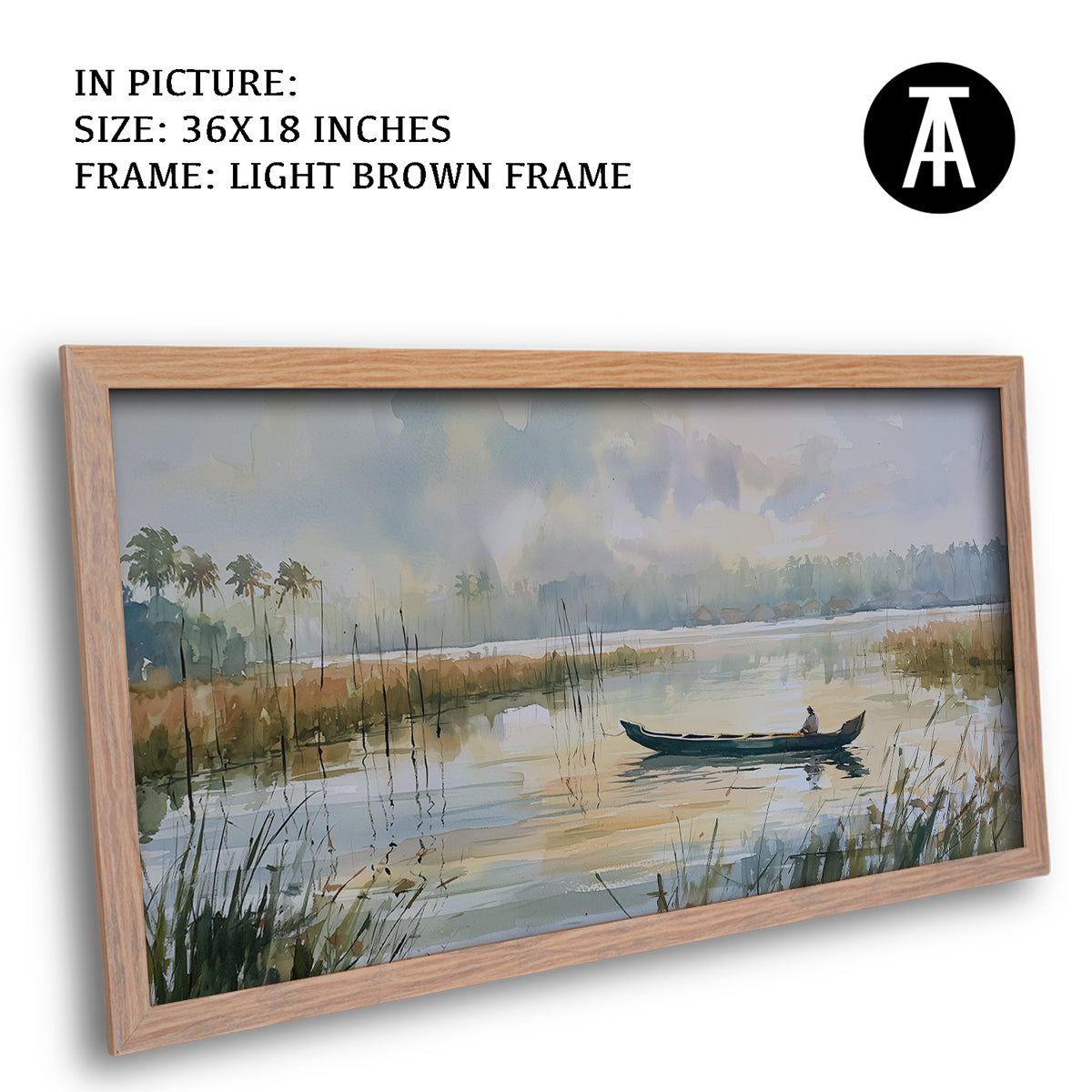 Artwork in Light Brown Frame
