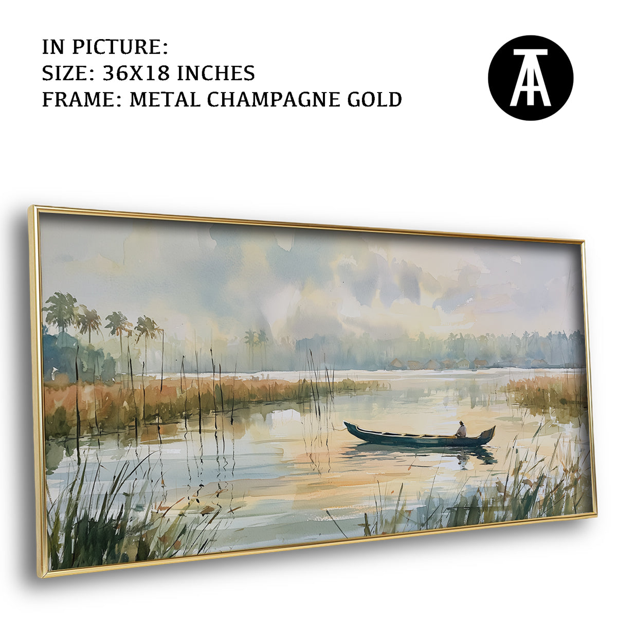 Artwork in Metal Champagne Gold Frame