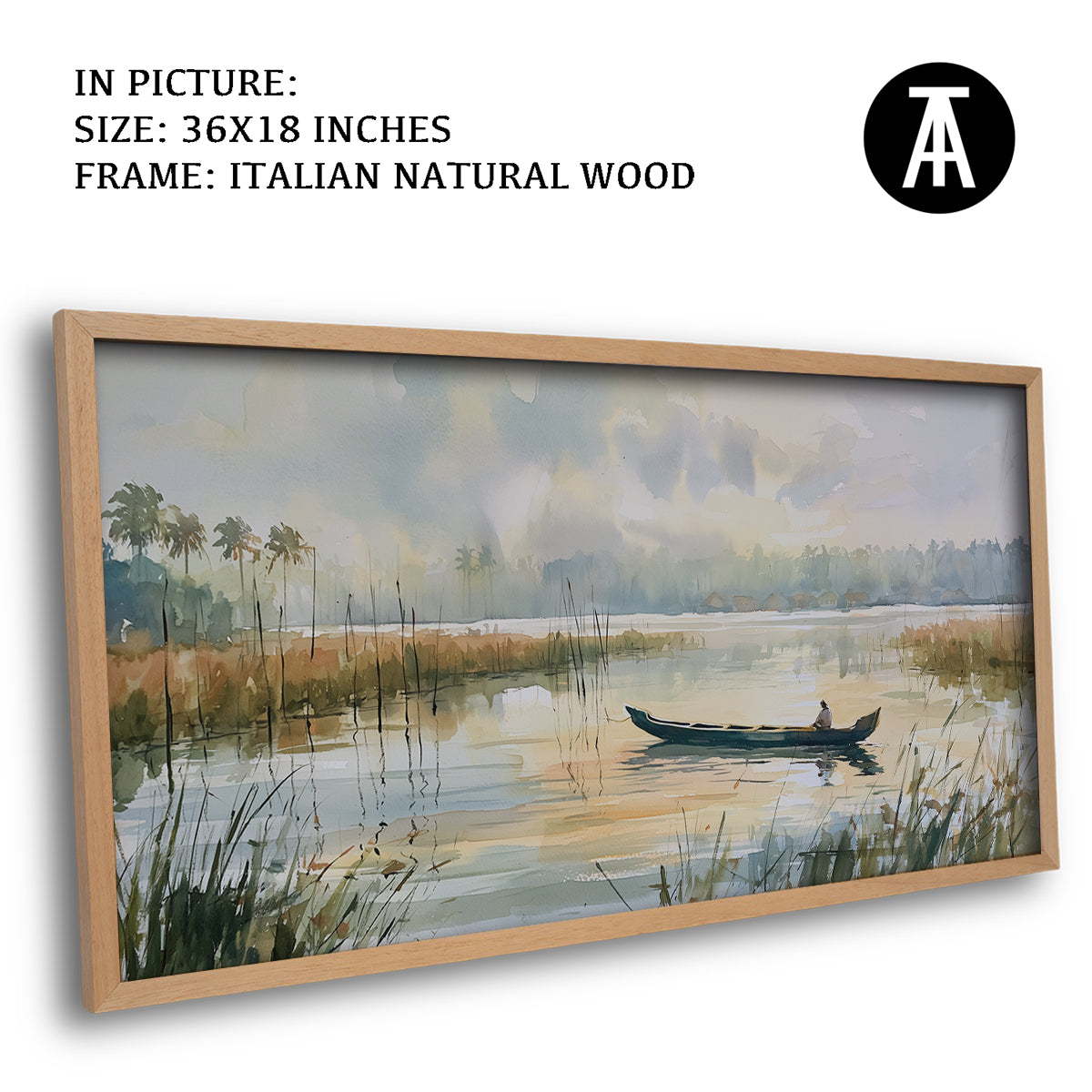 Artwork in Natural Wood Frame