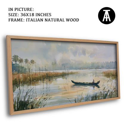 Artwork in Natural Wood Frame