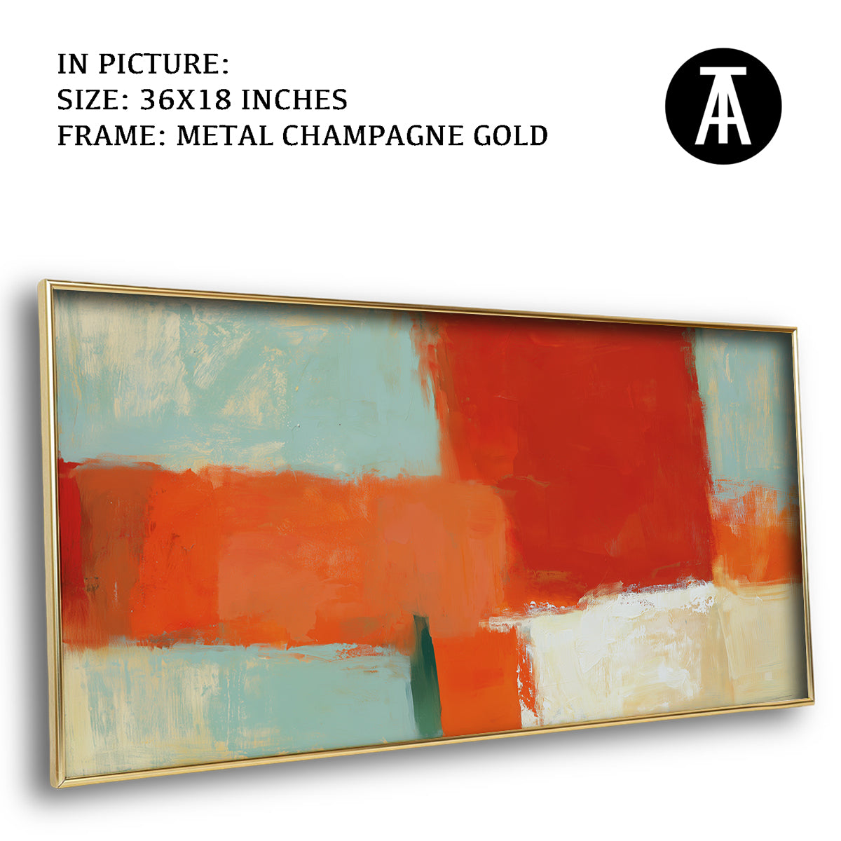 Artwork in Metal Champagne Gold Frame