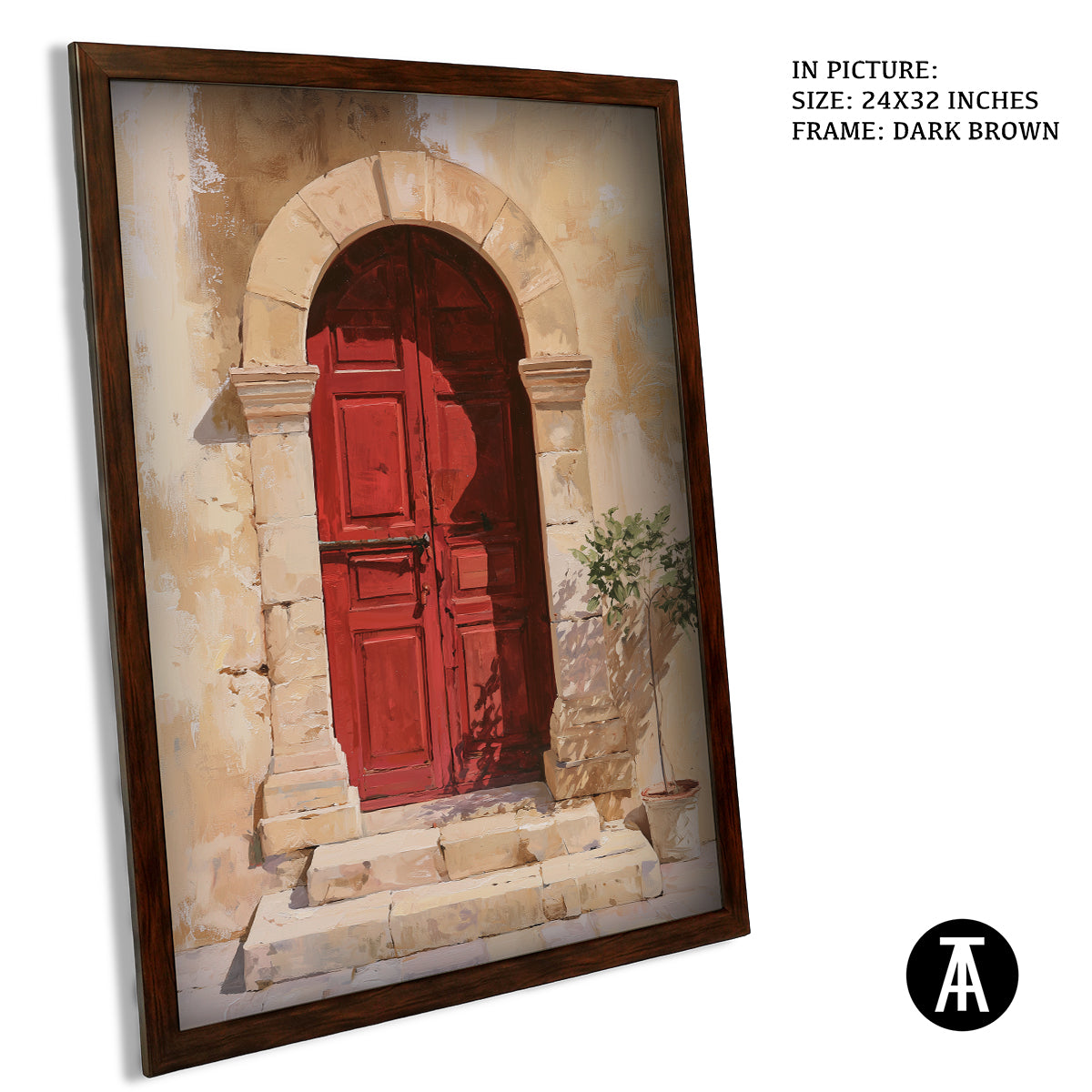 Artwork in Dark Brown Frame