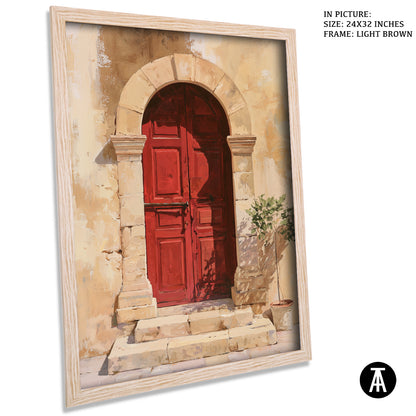 Artwork in Light Brown Frame