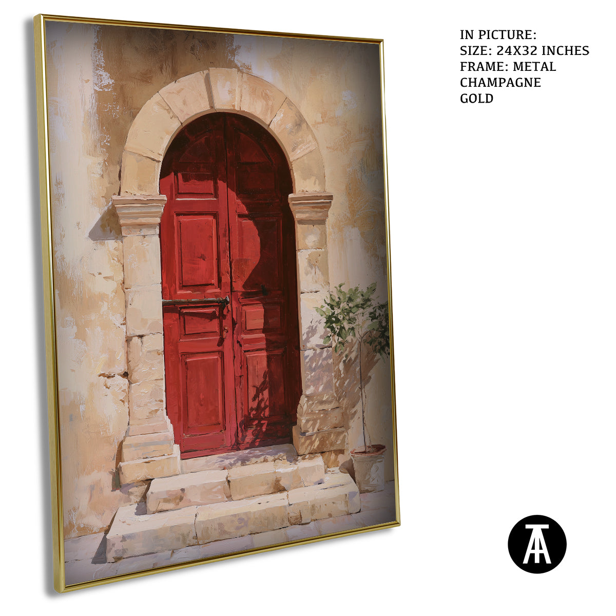 Artwork in Metal Champagne Gold Frame