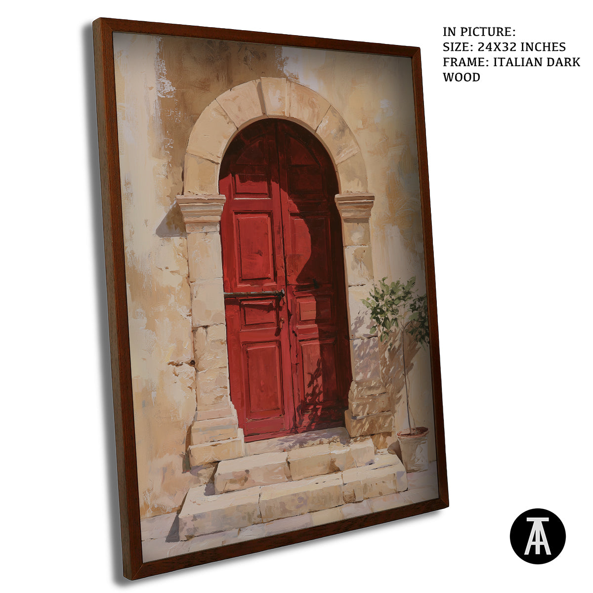 Artwork in Dark Wood Frame