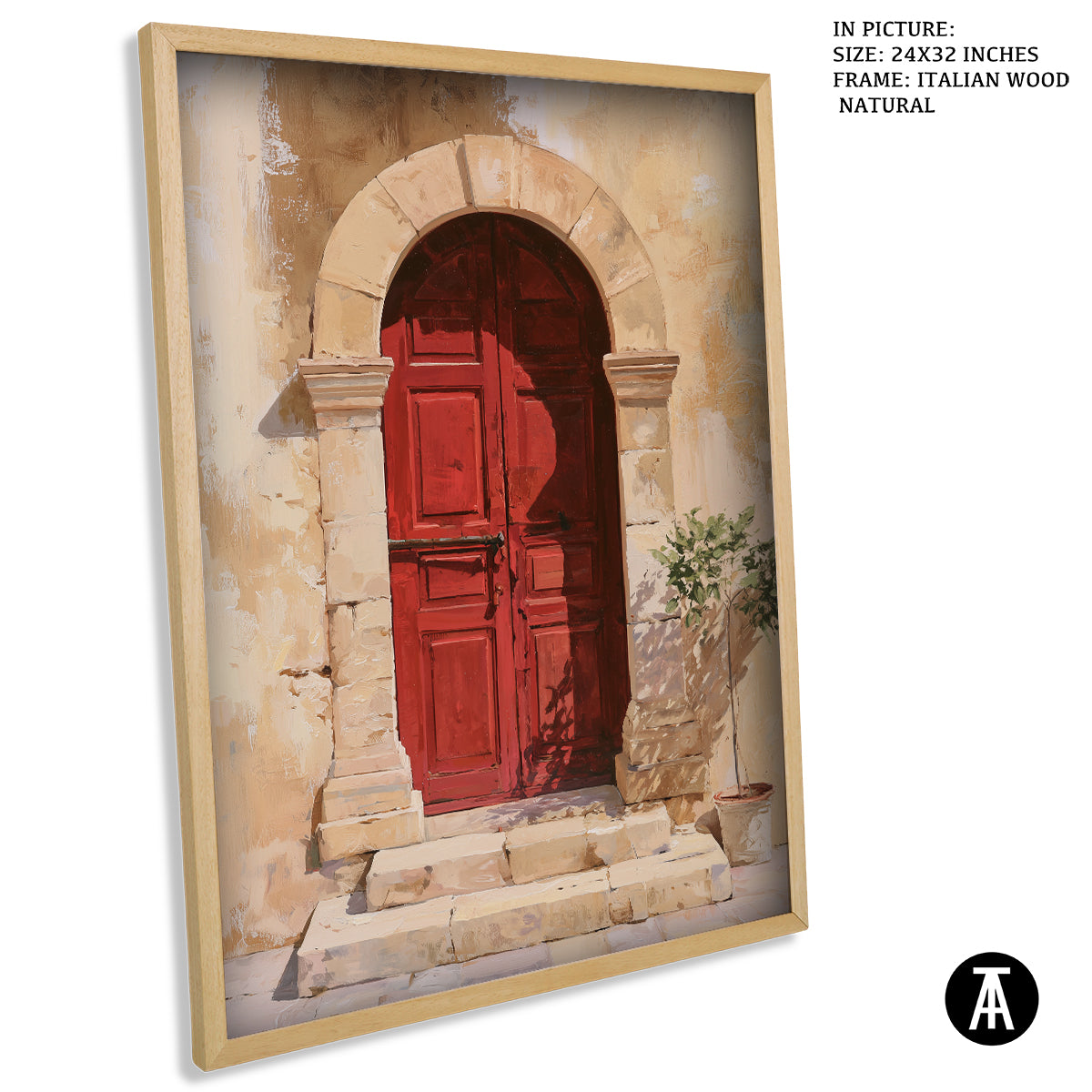Artwork in Natural Wood Frame