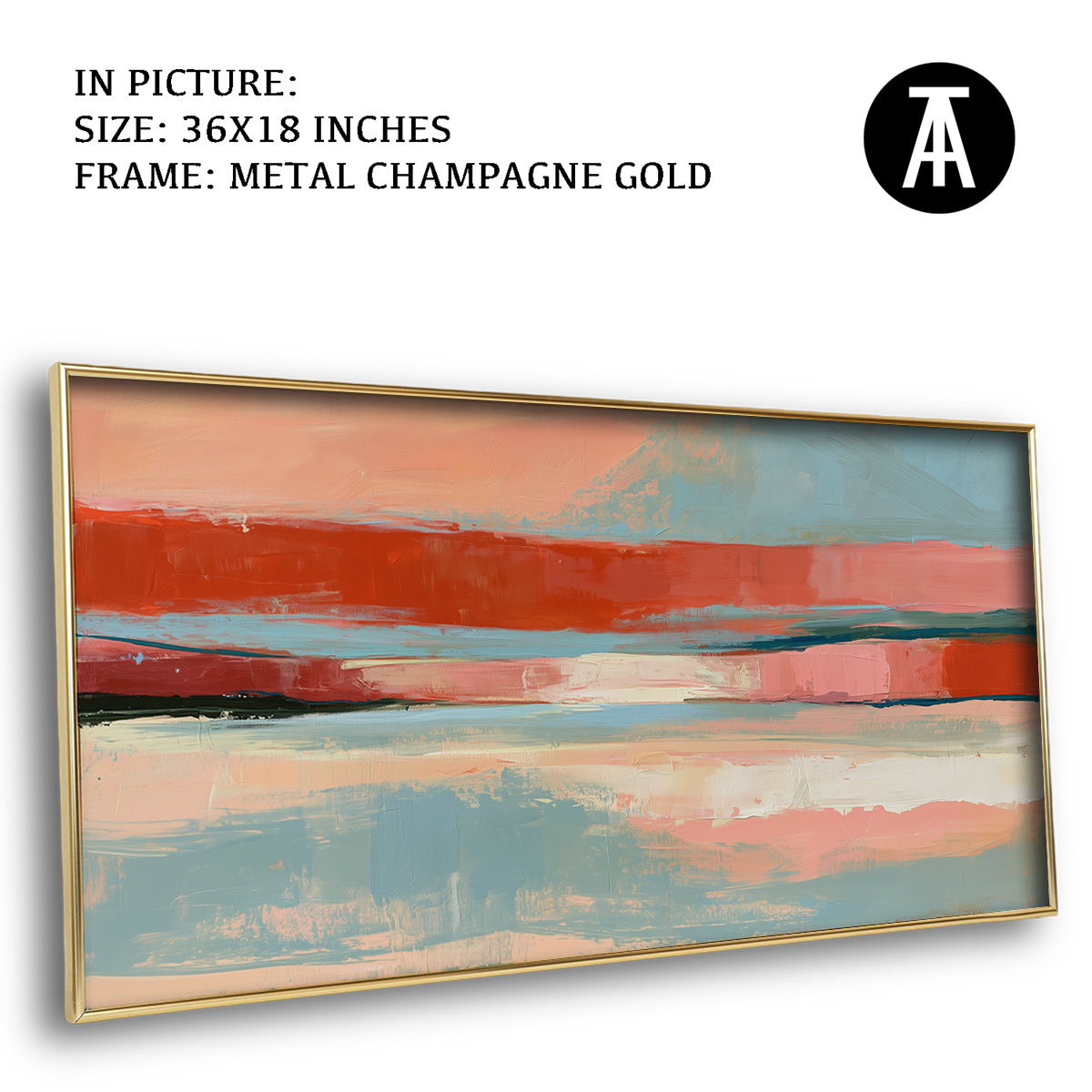 Artwork in Metal Champagne Gold Frame