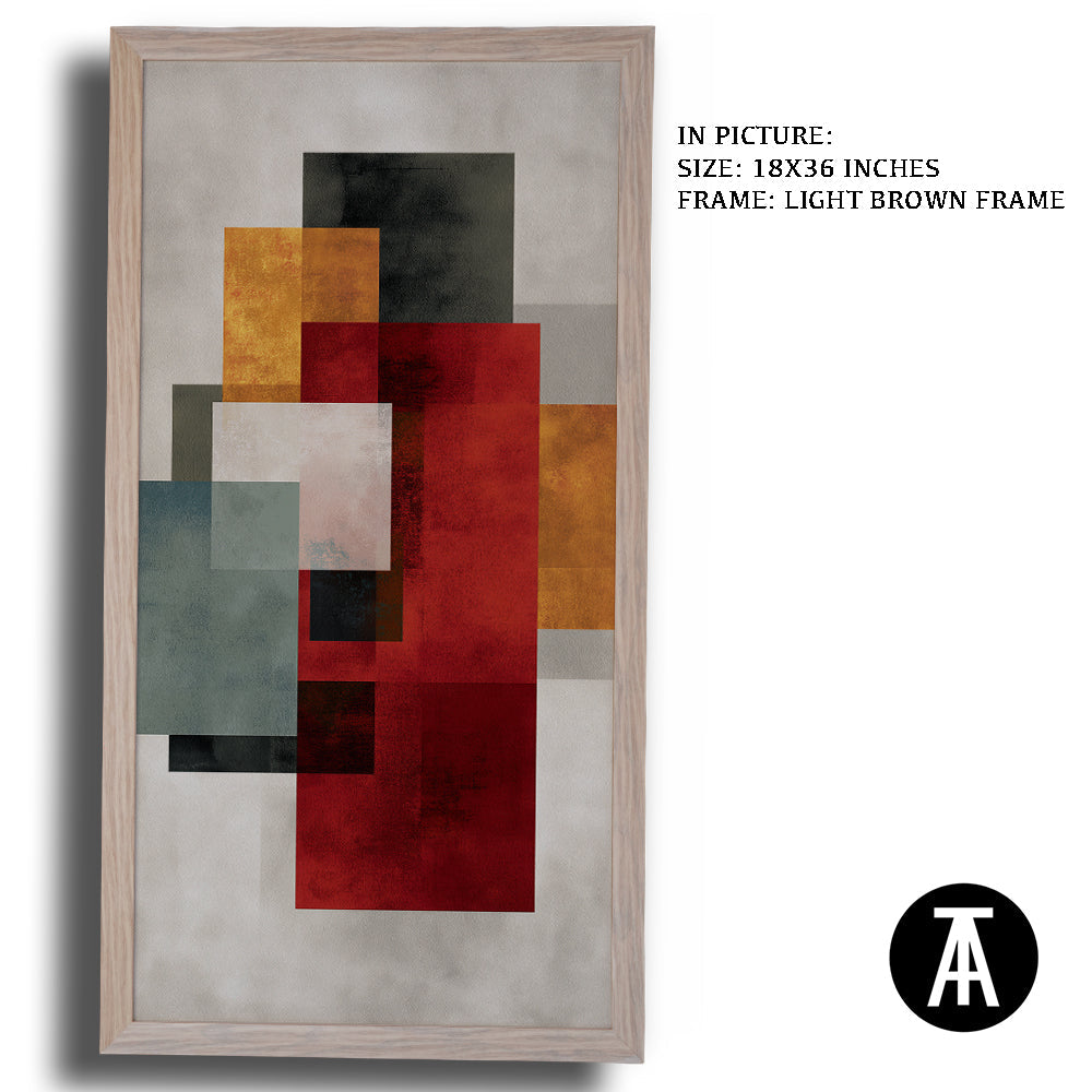 Artwork in Light Brown Frame