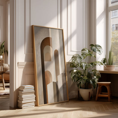 Panoramic Indian Painting in a Lifestyle Setting